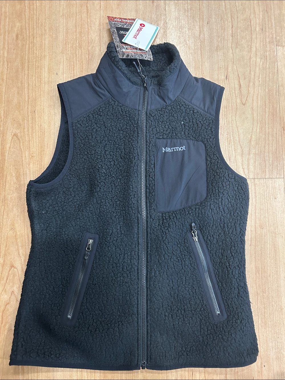 Marmot Black Sherpa Vest with Zip Pockets